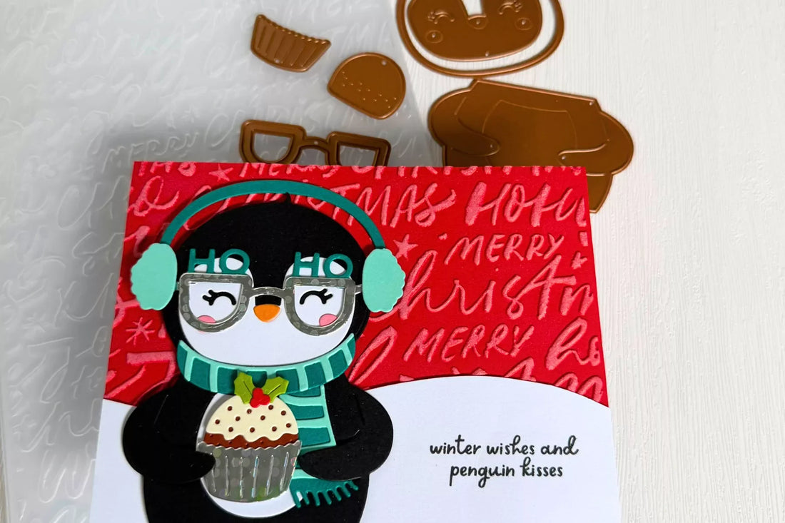 Spectacular Penguin Christmas Card Tutorial with Spellbinders Etched Dies