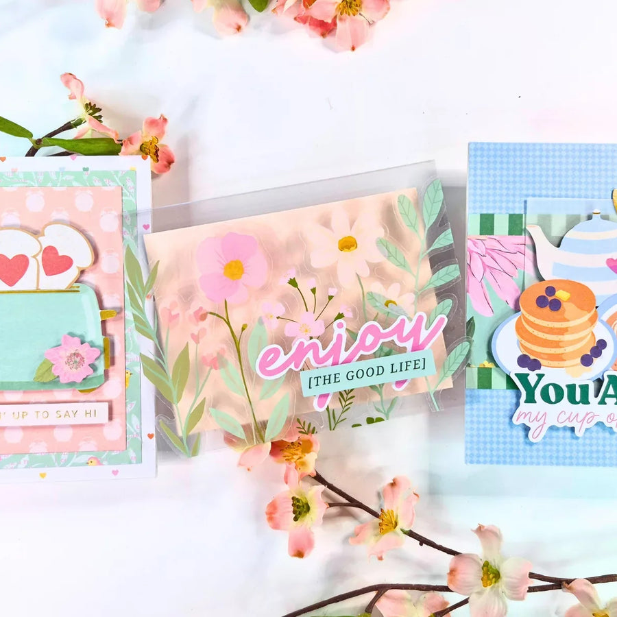 How to Layer Ephemera for Cards Using Rosie’s Studio Breakfast in Bed Collection