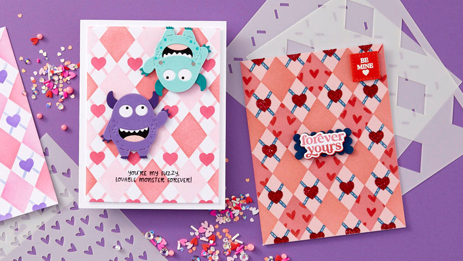 December 2024 Stencil of the Month Preview & Tutorials – Two Way Heart