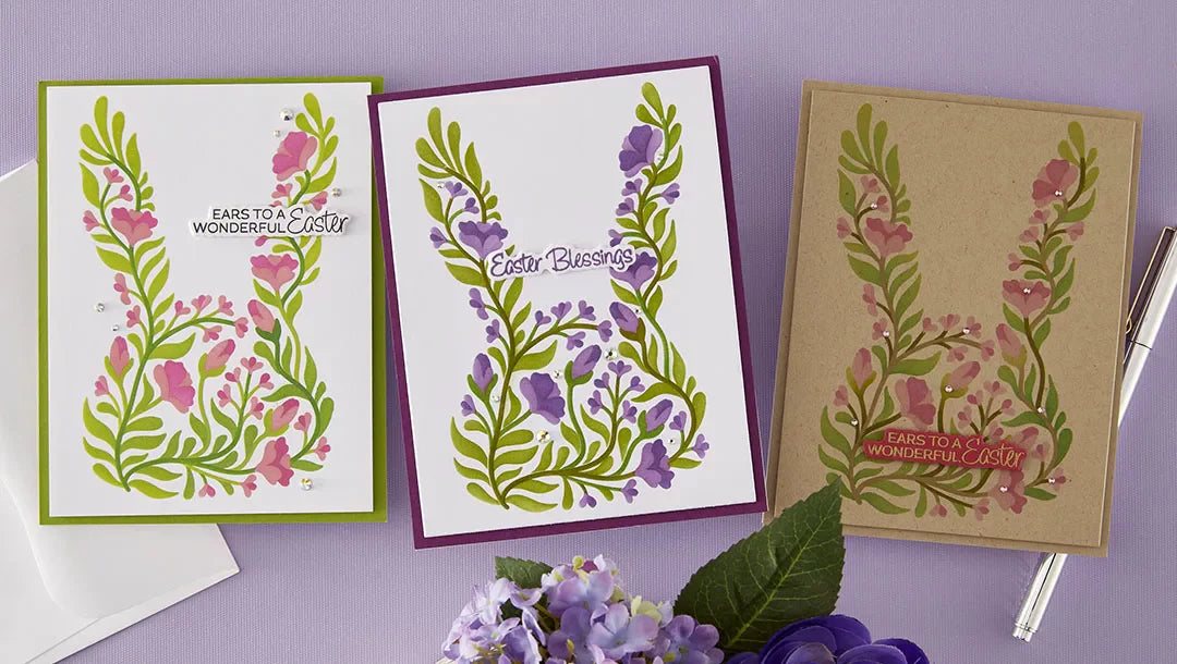 February 2026 Stencil of the Month Preview & Tutorials – Botanical Bunny