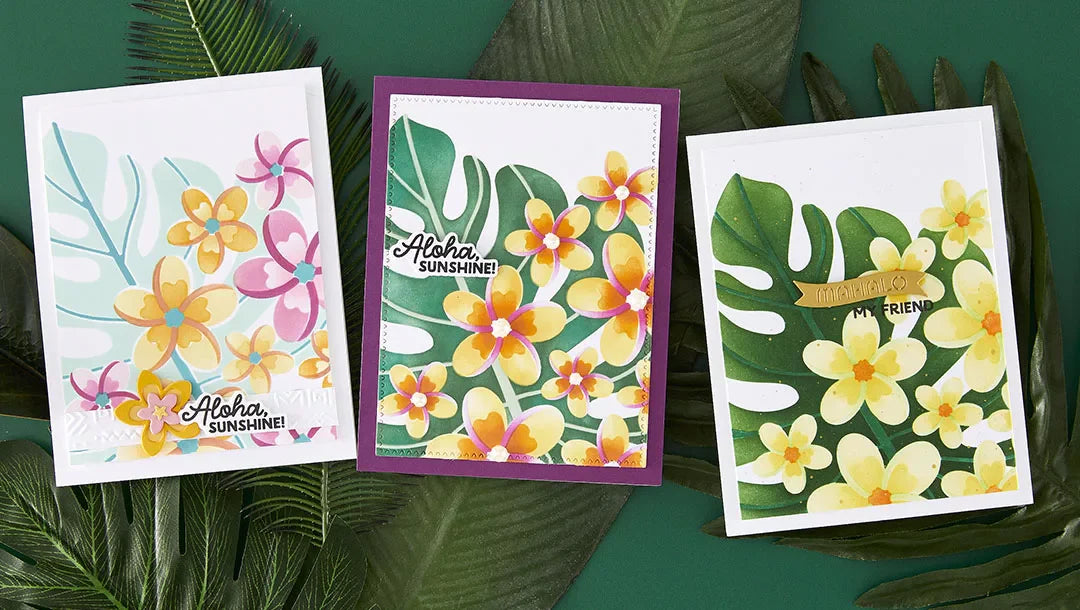 June 2026 Stencil of the Month Preview & Tutorials – Plumeria Spray