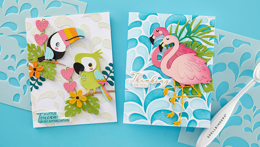 May 2024 Stencil of the Month Preview & Tutorials – Tropical Spray