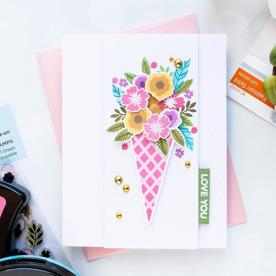 NEW Clear Stamps | Love You Floral Bunch Card