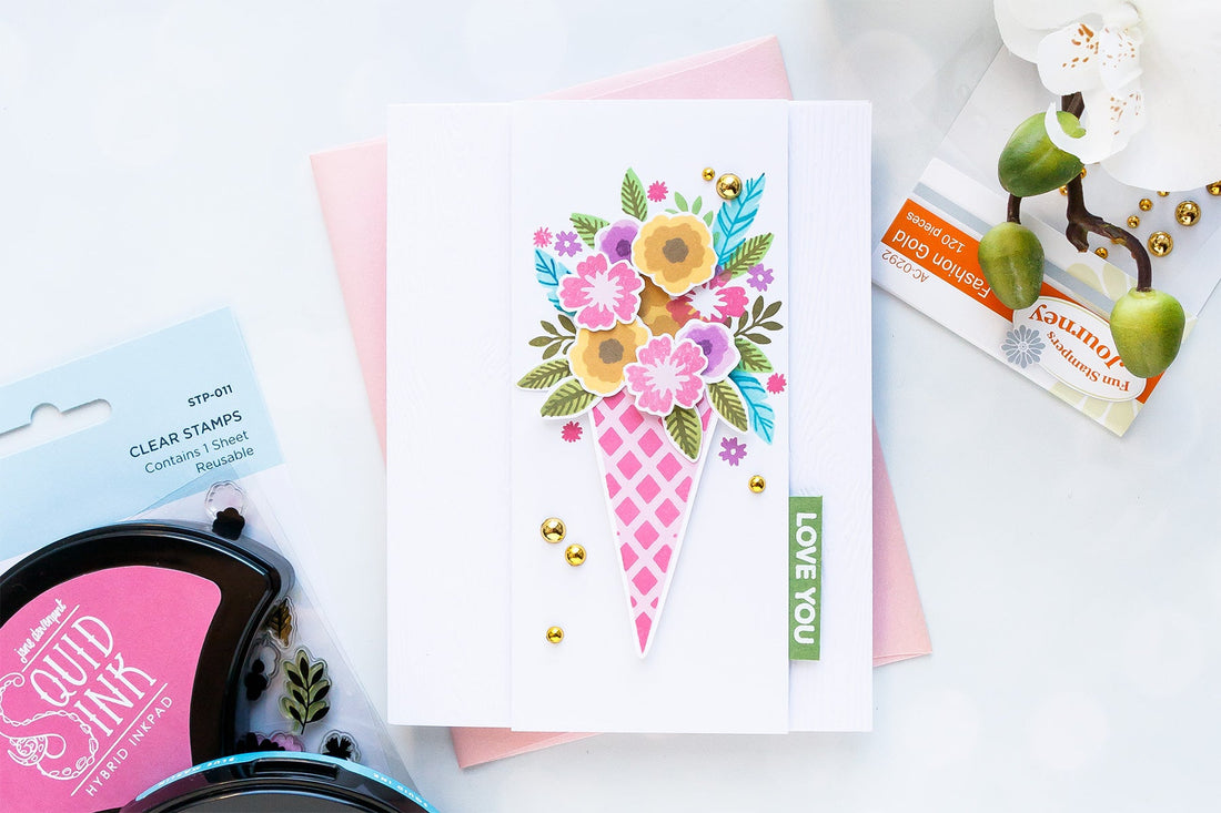 NEW Clear Stamps | Love You Floral Bunch Card