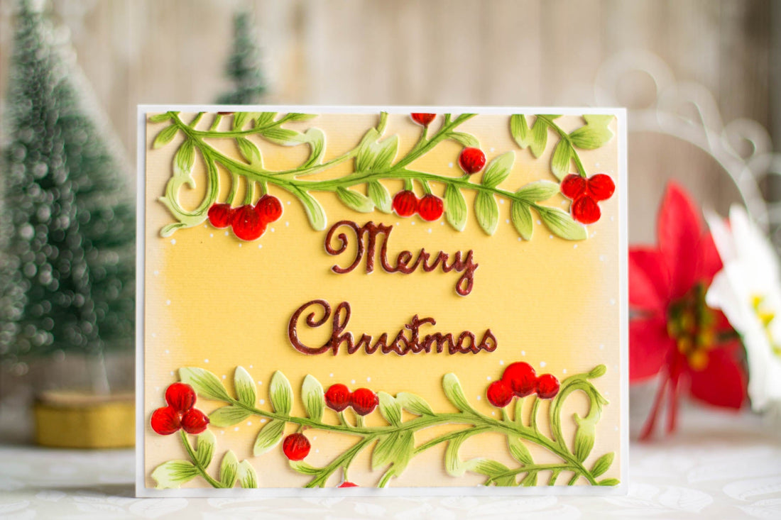 A Sweet Christmas Inspiration | Die Cut & Colored Christmas Card with Elena Salo