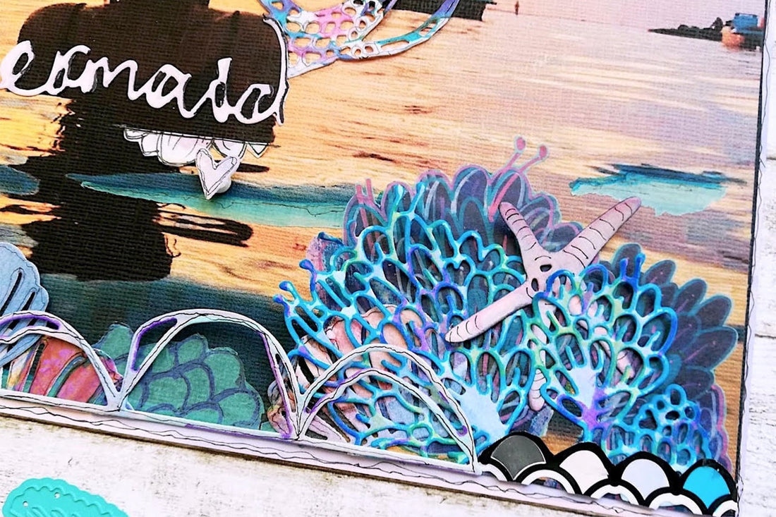 Jane Davenport Artomology | Mermaid Mixed Media Layout with Angela Tombari