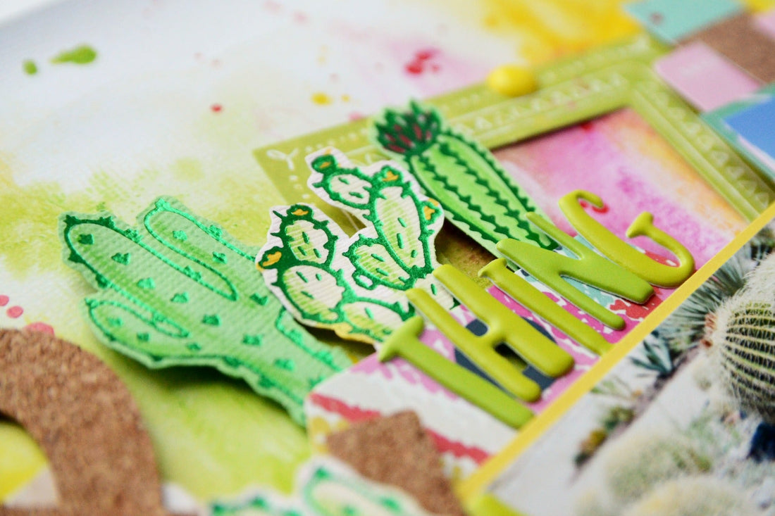 Spellbinders Glimmer Plates Inspiration | Cacti Layout with Anna Komenda