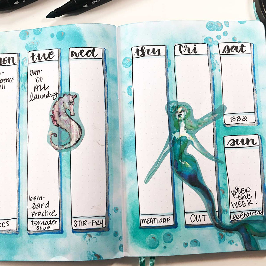 Jane Davenport Artomology | Weekly Planning Spread with Cindy Guentert-Baldo