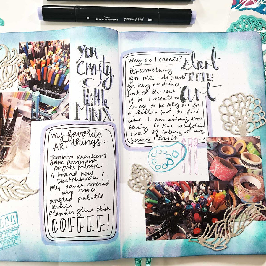 Jane Davenport Artomology | Journaling Spread with Cindy Guentert-Baldo