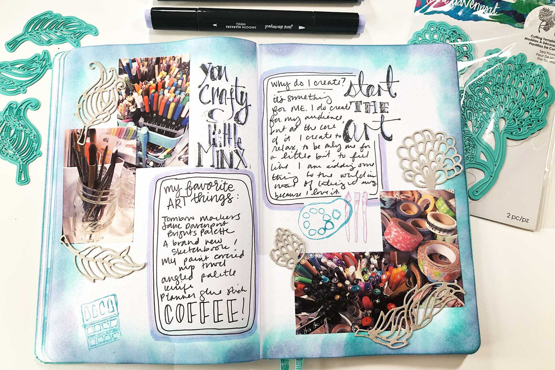 Jane Davenport Artomology | Journaling Spread with Cindy Guentert-Baldo