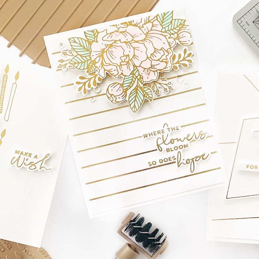 Clean & Simple Foiled Cards featuring Yana’s Blooming Birthday Collection with Dilay