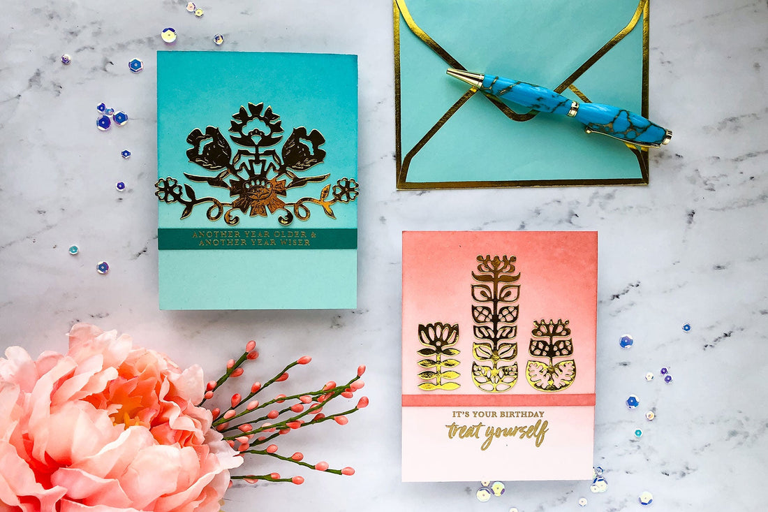Folk Art Inspiration | Simple Gold Foil Cards with Emily