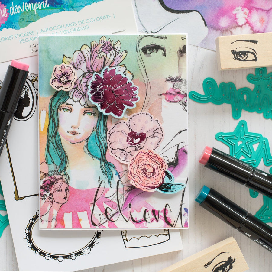 Jane Davenport Artomology | Believe Mixed Media Card with Flóra Mónika Farkas