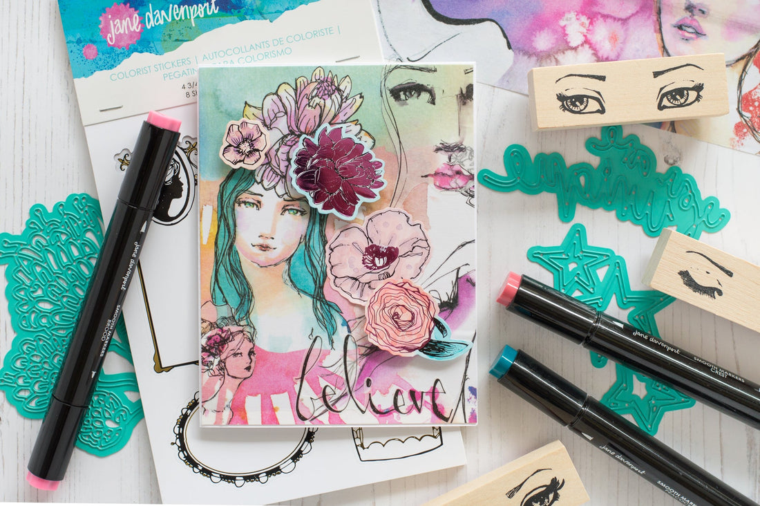 Jane Davenport Artomology | Believe Mixed Media Card with Flóra Mónika Farkas