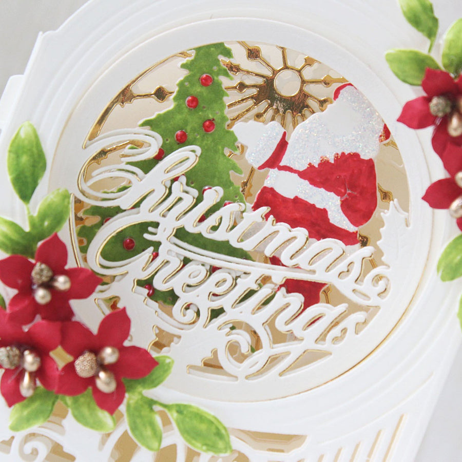 3D Holiday Vignettes Inspiration | Layered Christmas Cards with Hussena Calcuttawala