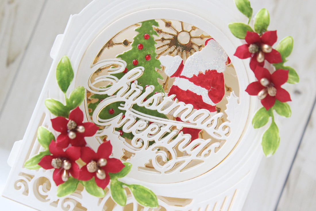 3D Holiday Vignettes Inspiration | Layered Christmas Cards with Hussena Calcuttawala