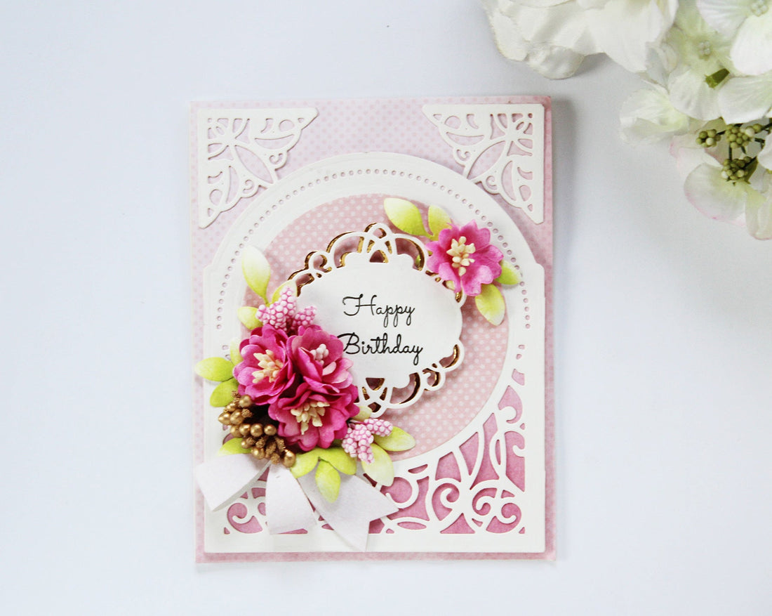 Elegant 3D Vignettes Inspiration | Happy Birthday Card with Hussena