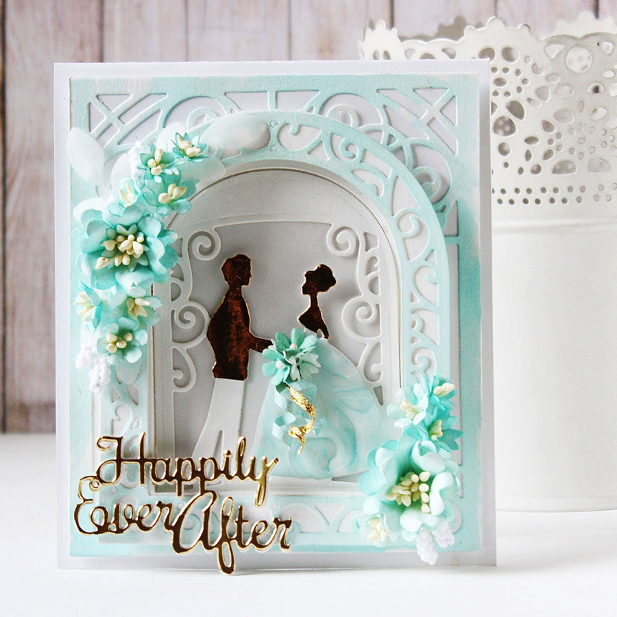 Elegant 3D Vignettes Inspiration | Gift Bag & Happily Ever After Card with Hussena