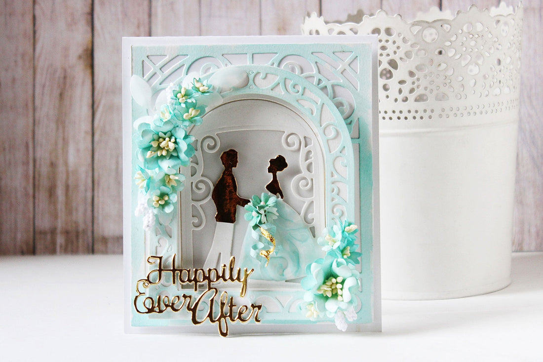 Elegant 3D Vignettes Inspiration | Gift Bag & Happily Ever After Card with Hussena