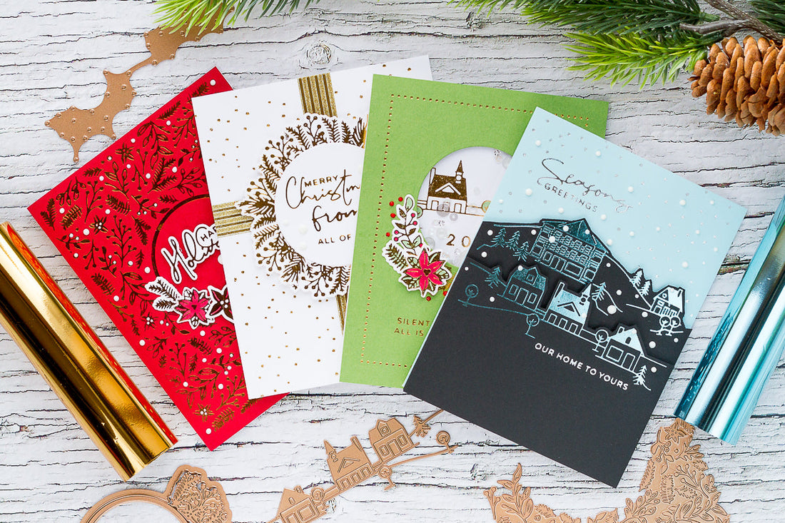 Elegant Foiled Handmade Christmas Cards with Ilda