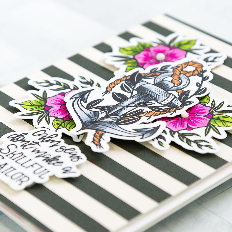 Inked Messages Inspiration | Skillful Sailor Card Featuring Rough Waters Stamp and Die Set