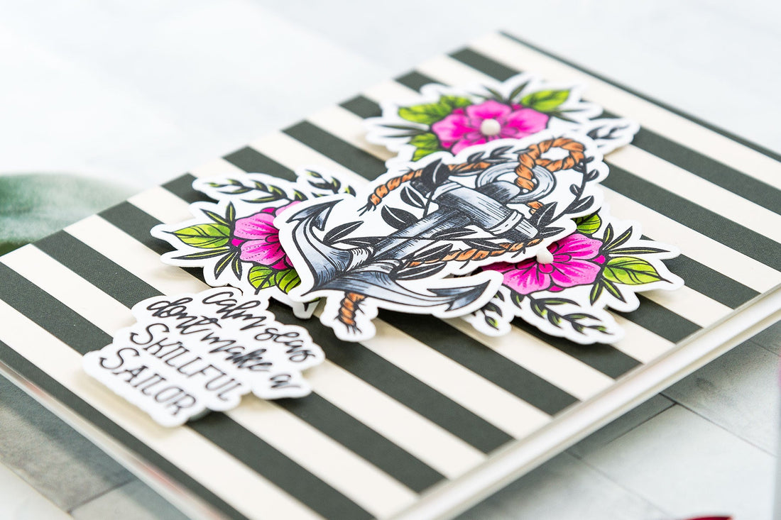 Inked Messages Inspiration | Skillful Sailor Card Featuring Rough Waters Stamp and Die Set