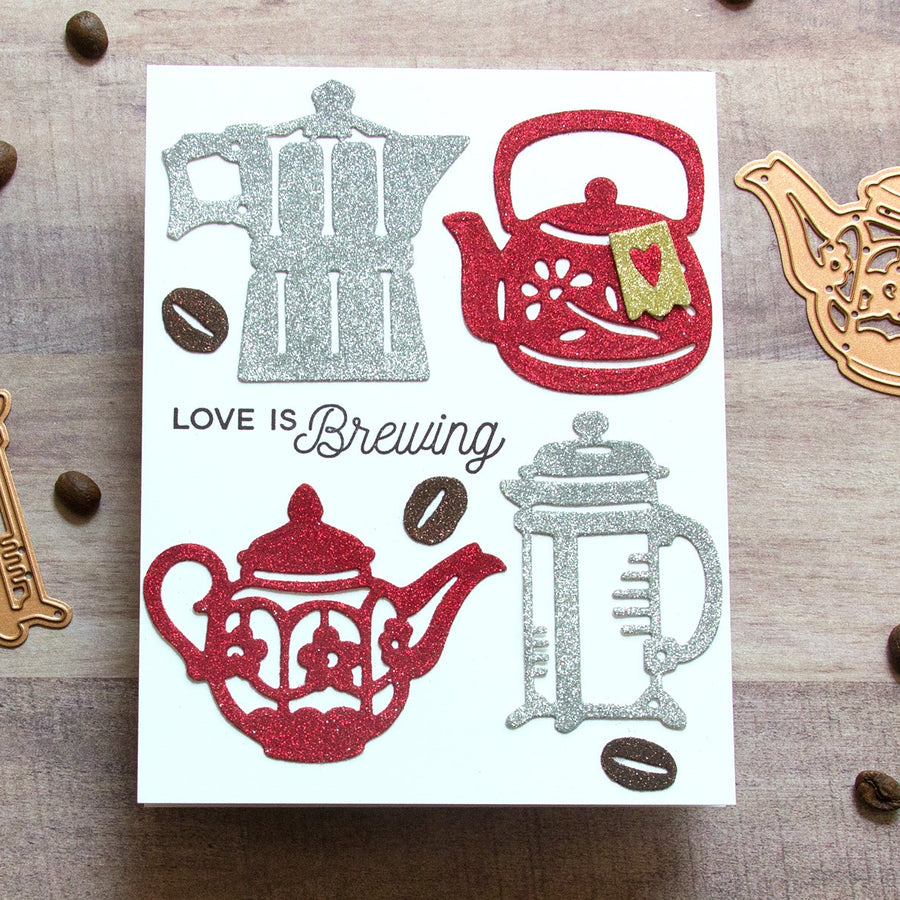 Cuppa Coffee, Cuppa Tea Inspiration | Glittery Sweetheart Card with Jean