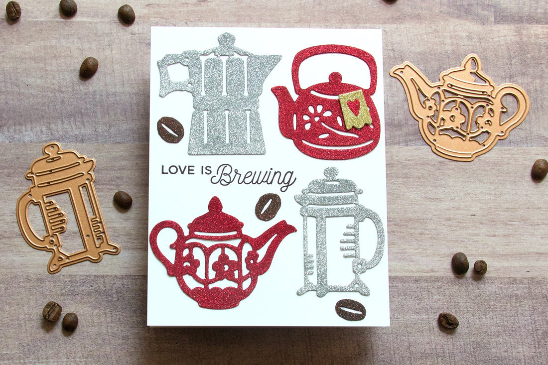 Cuppa Coffee, Cuppa Tea Inspiration | Glittery Sweetheart Card with Jean