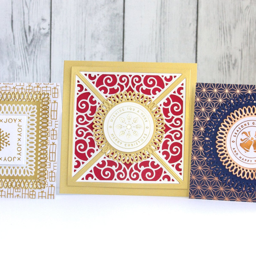 Elegant CAS Christmas Cards with the Picot Petite Collection
