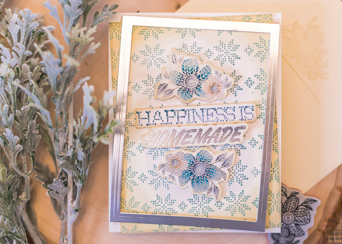 Handmade Collection Inspiration | Faux Stitched Antique Card by Jenny Colacicco