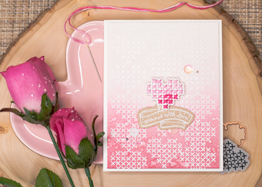 Handmade Collection Inspiration | Hand Stitched Love Card by Jenny Colacicco