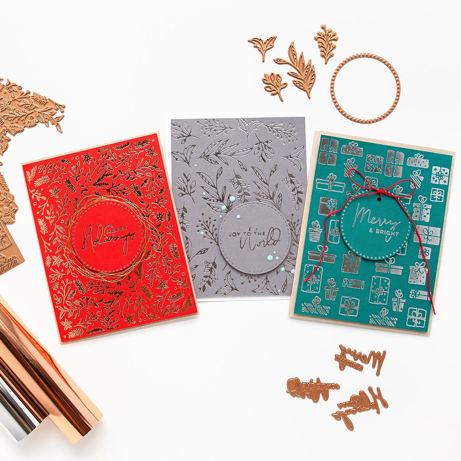 Trio Of Foiled Background Christmas Cards With Jung Ahsang