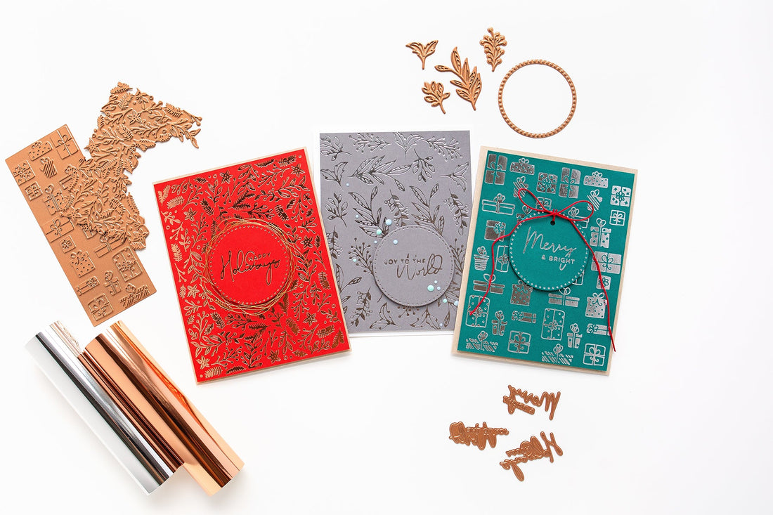 Trio Of Foiled Background Christmas Cards With Jung Ahsang