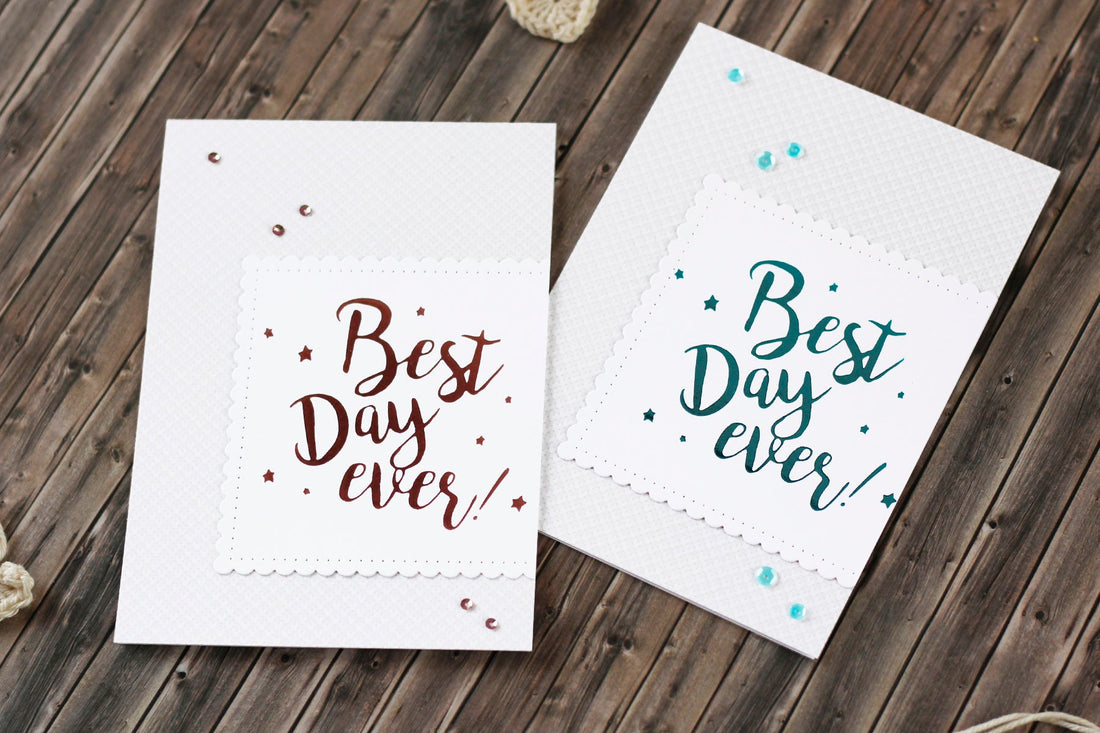 Spellbinders Glimmer Plates Inspiration | Clean & Simple Foiled Cards with Kaja