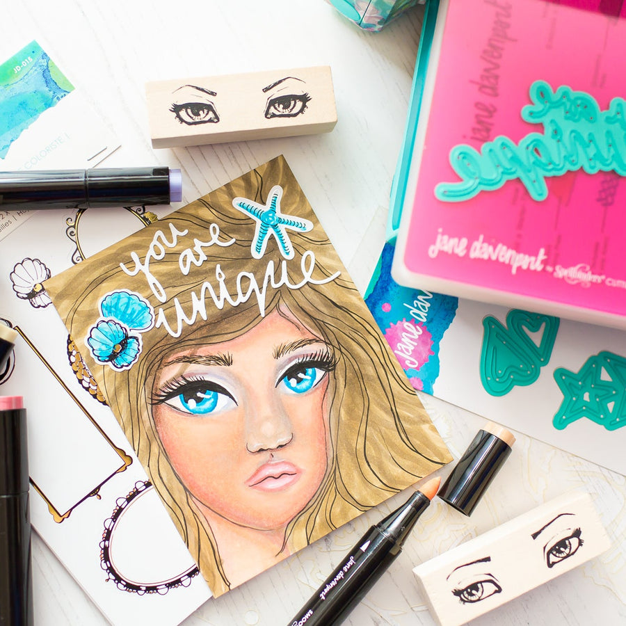 Jane Davenport Artomology | You are Unique Mixed Media Card with Mona Toth