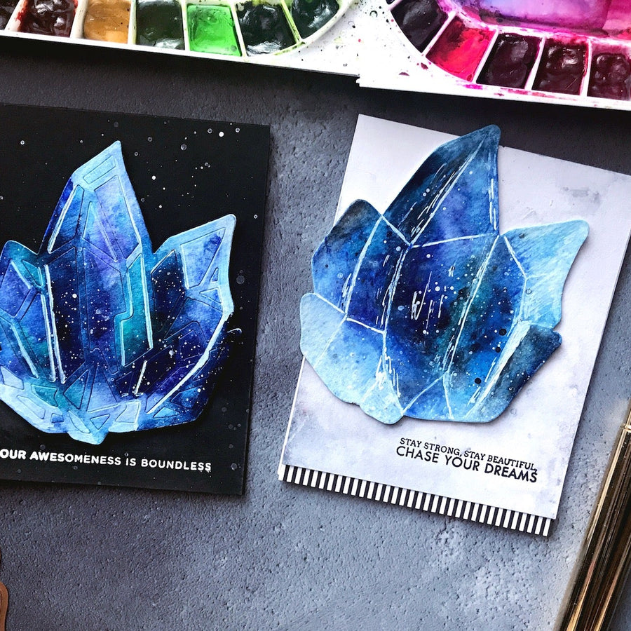 Good Vibes Only Inspiration | Watercolored Crystals with Rubeena