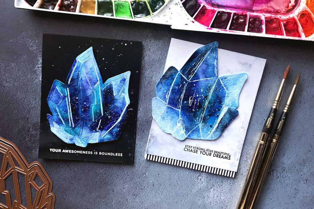 Good Vibes Only Inspiration | Watercolored Crystals with Rubeena