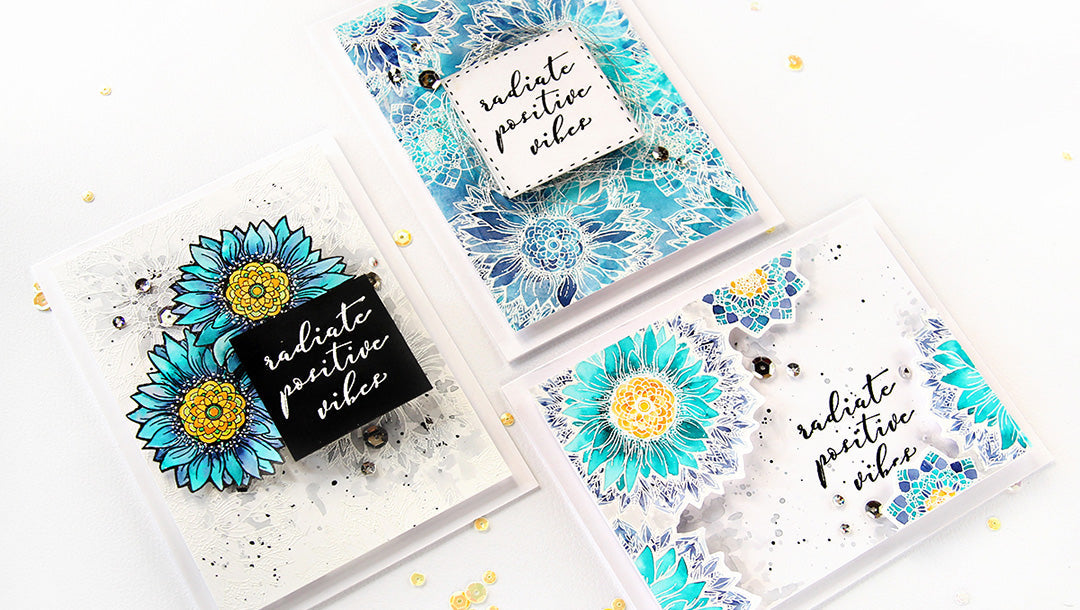 Trio of Cards Using Sunflower Cool Vibes with Erum