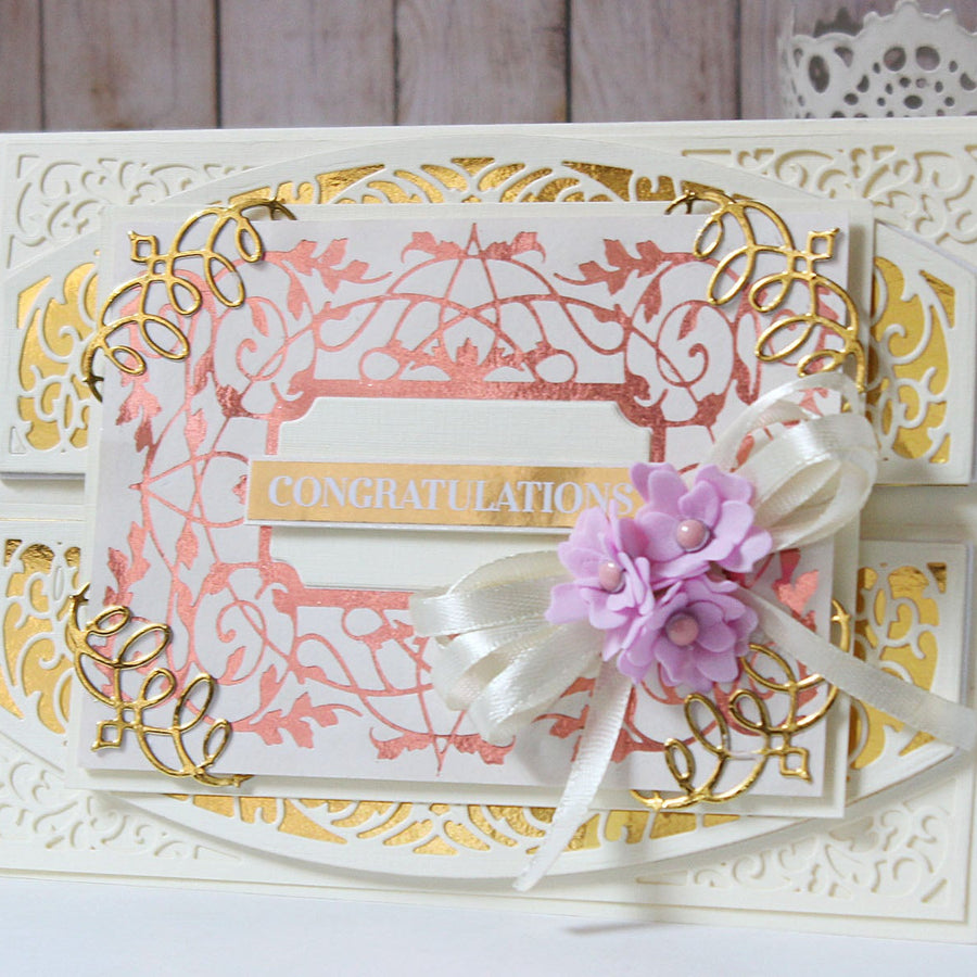 The Gilded Age Collection Inspiration | Layered Foiled Handmade Cards with Hussena