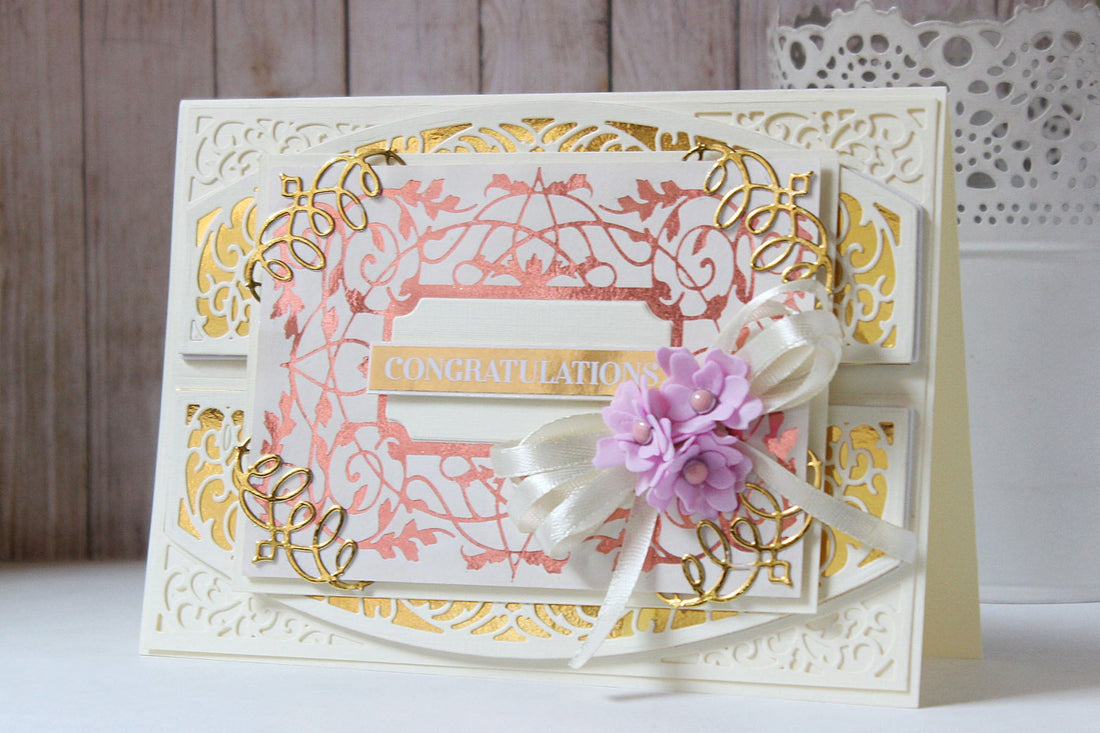 The Gilded Age Collection Inspiration | Layered Foiled Handmade Cards with Hussena