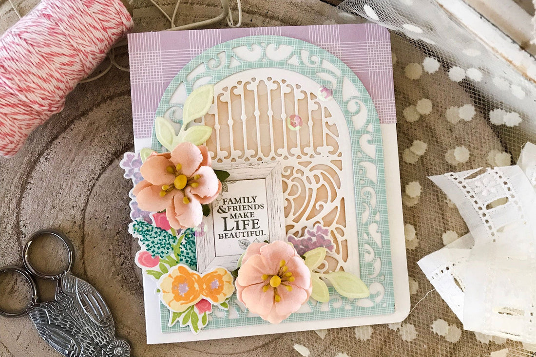 Elegant 3D Vignettes Inspiration | Ornamental Arch Card with Melissa