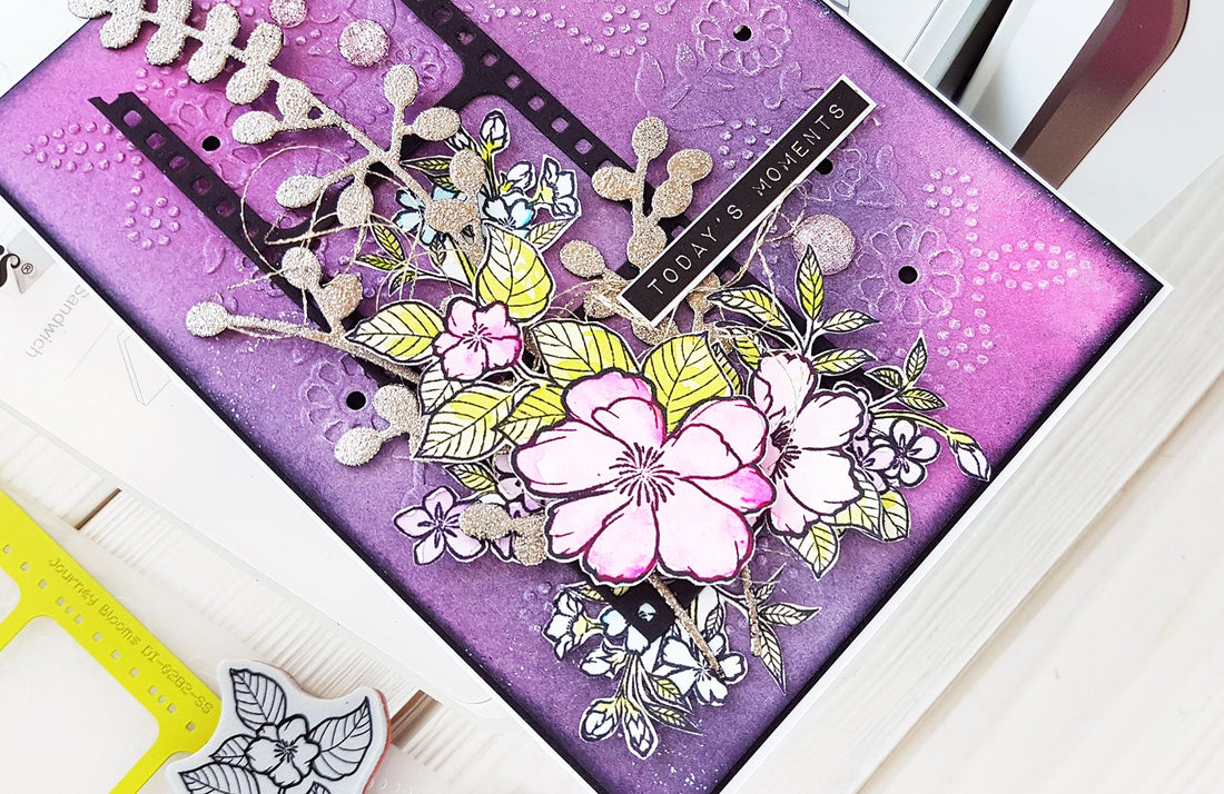 Cut & Emboss Folders Inspiration | Mixed Media Card Tutorial by Nadya Drozdova