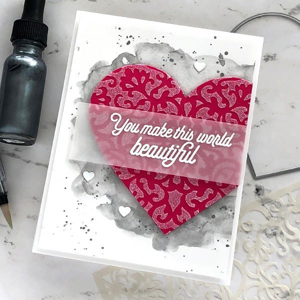 Stenciling with Glitter + Embossing Paste - Hero Arts