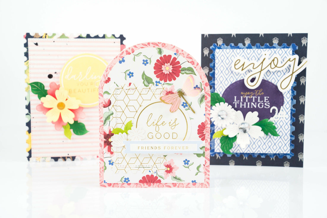 3 Different Cards Using the Postage Dies