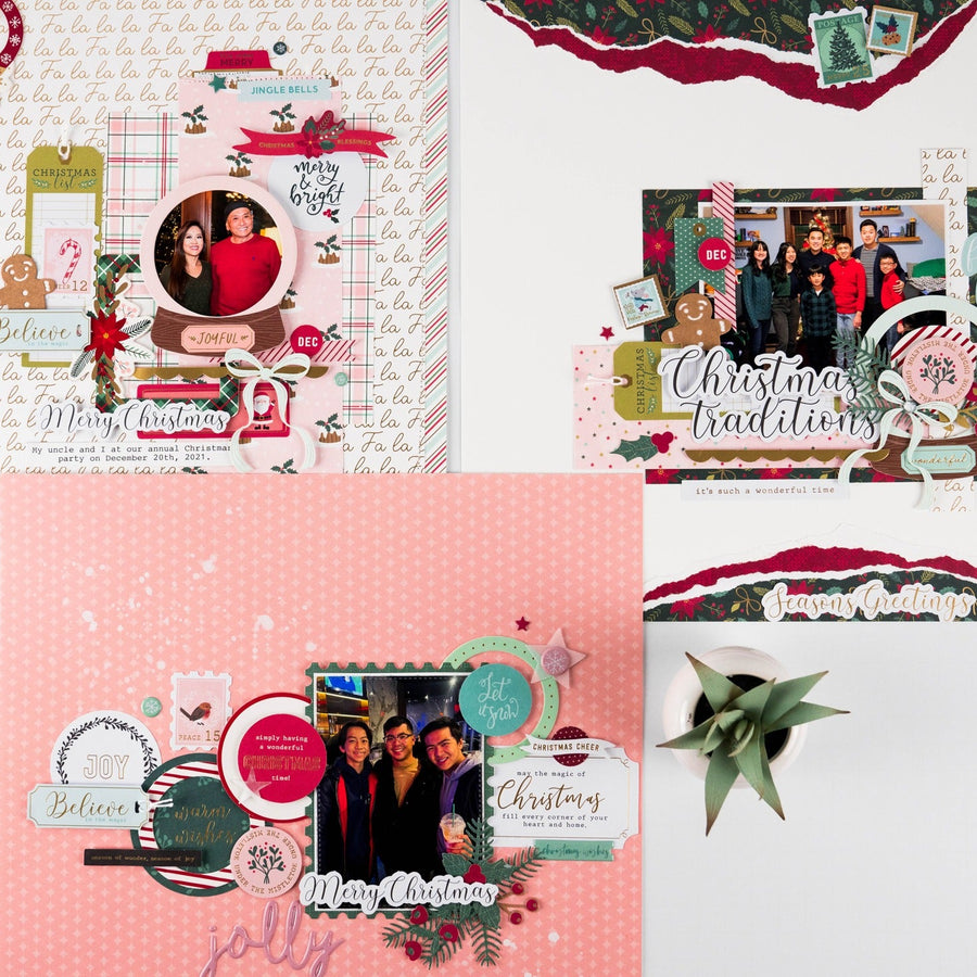 3 Layouts Using Oh Joyful Day by Rosie’s Studio