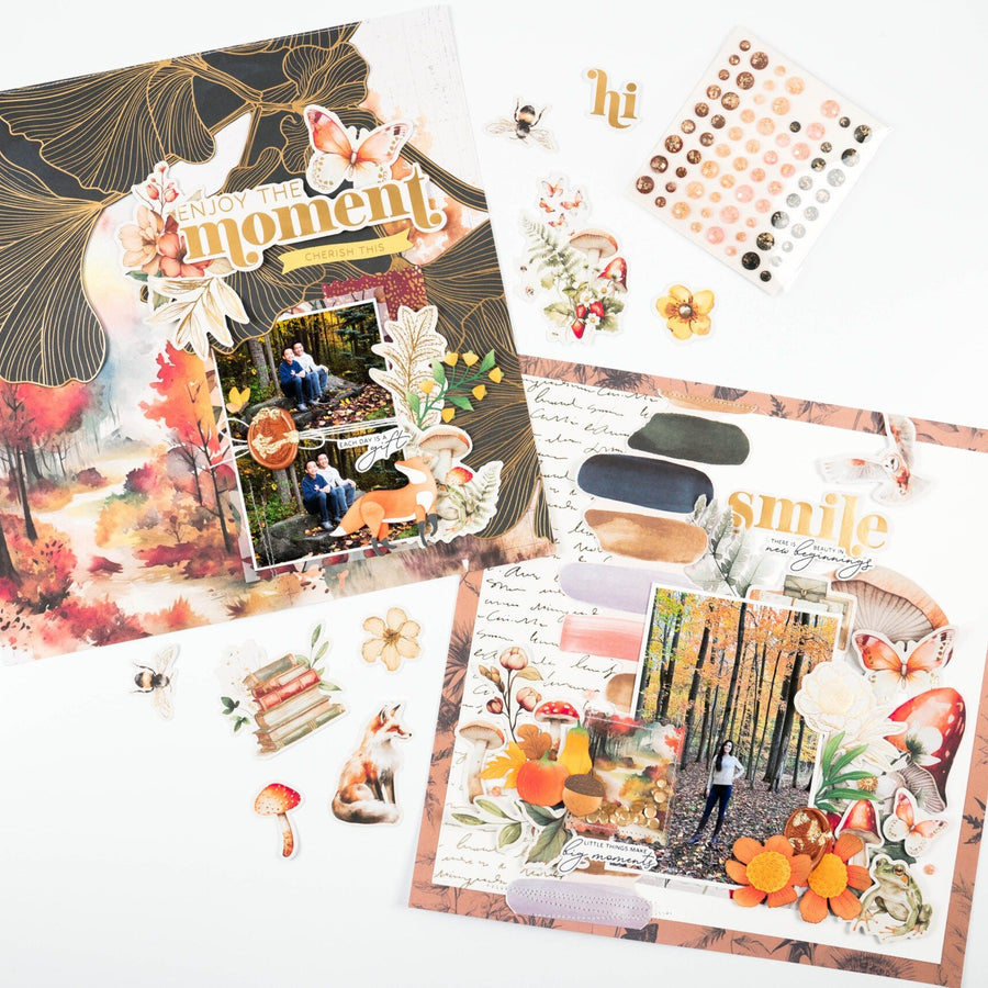 2 Layouts Using Woodland Tales by Spellbinders