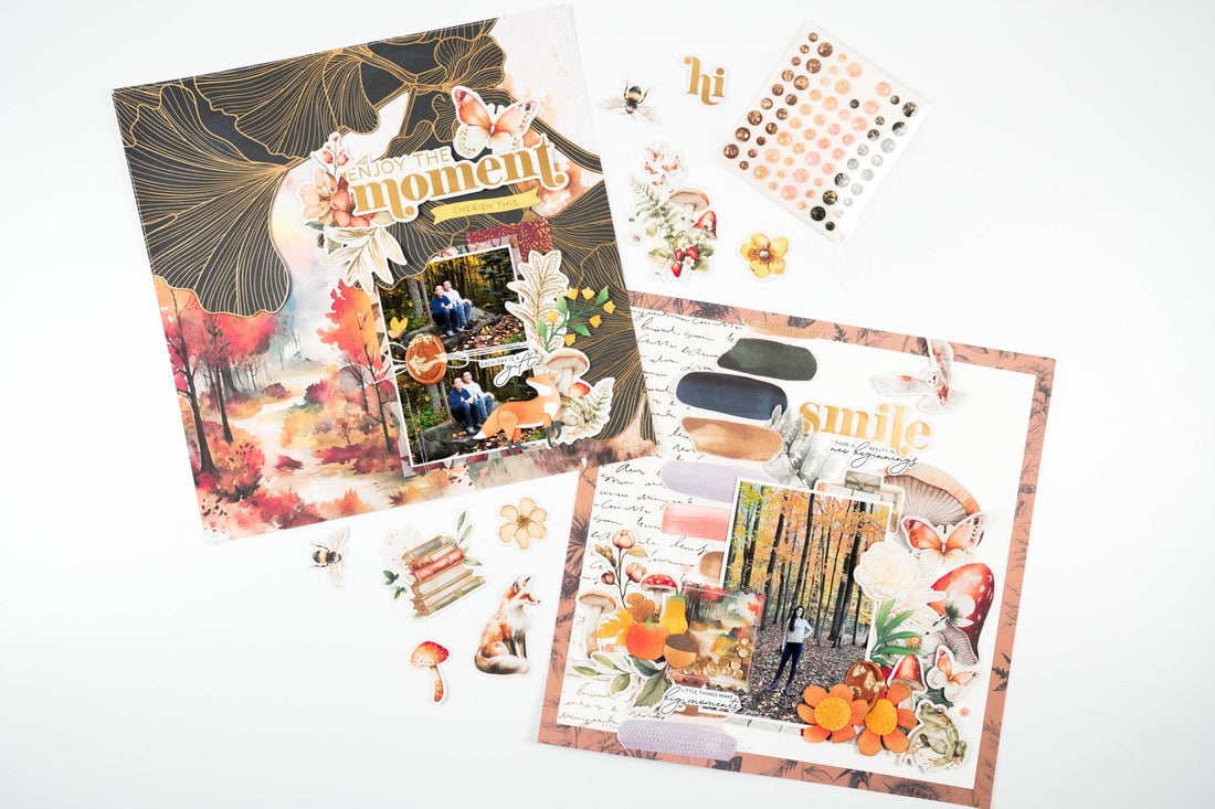 2 Layouts Using Woodland Tales by Spellbinders
