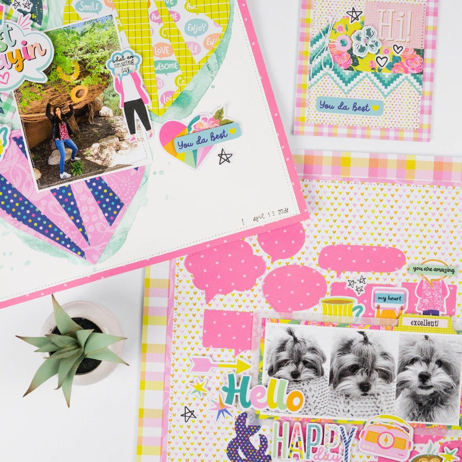 2 Layouts and a Card Using Just Sayin’ by Kelly Bangs