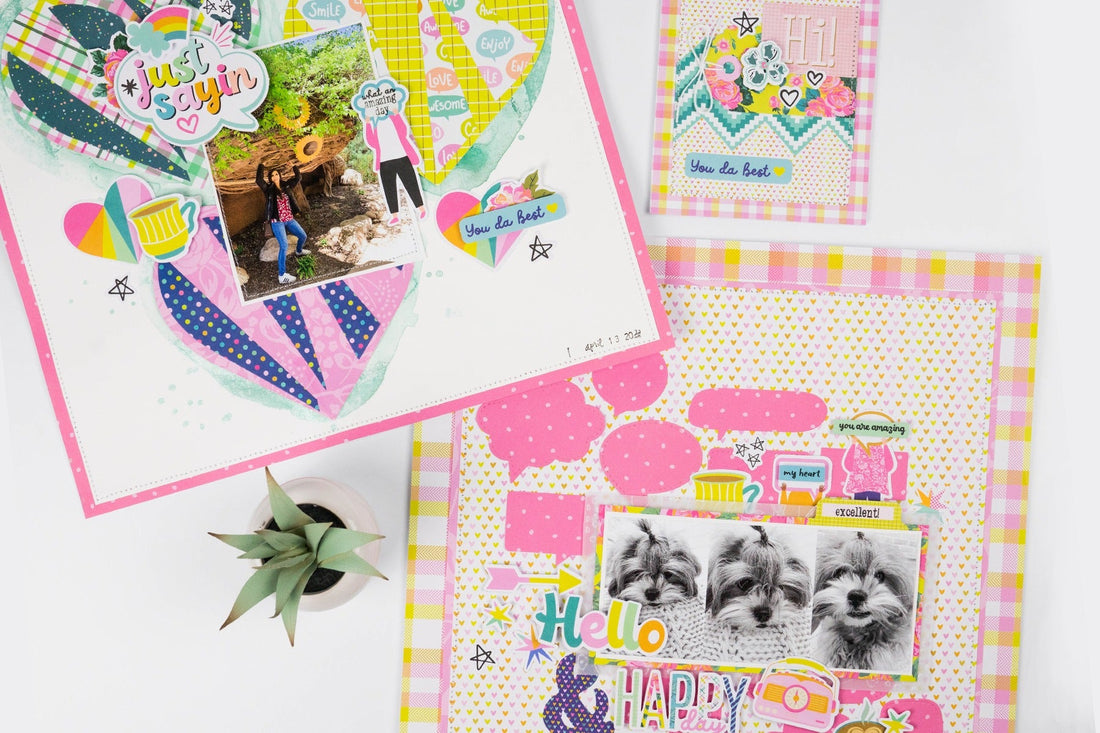 2 Layouts and a Card Using Just Sayin’ by Kelly Bangs