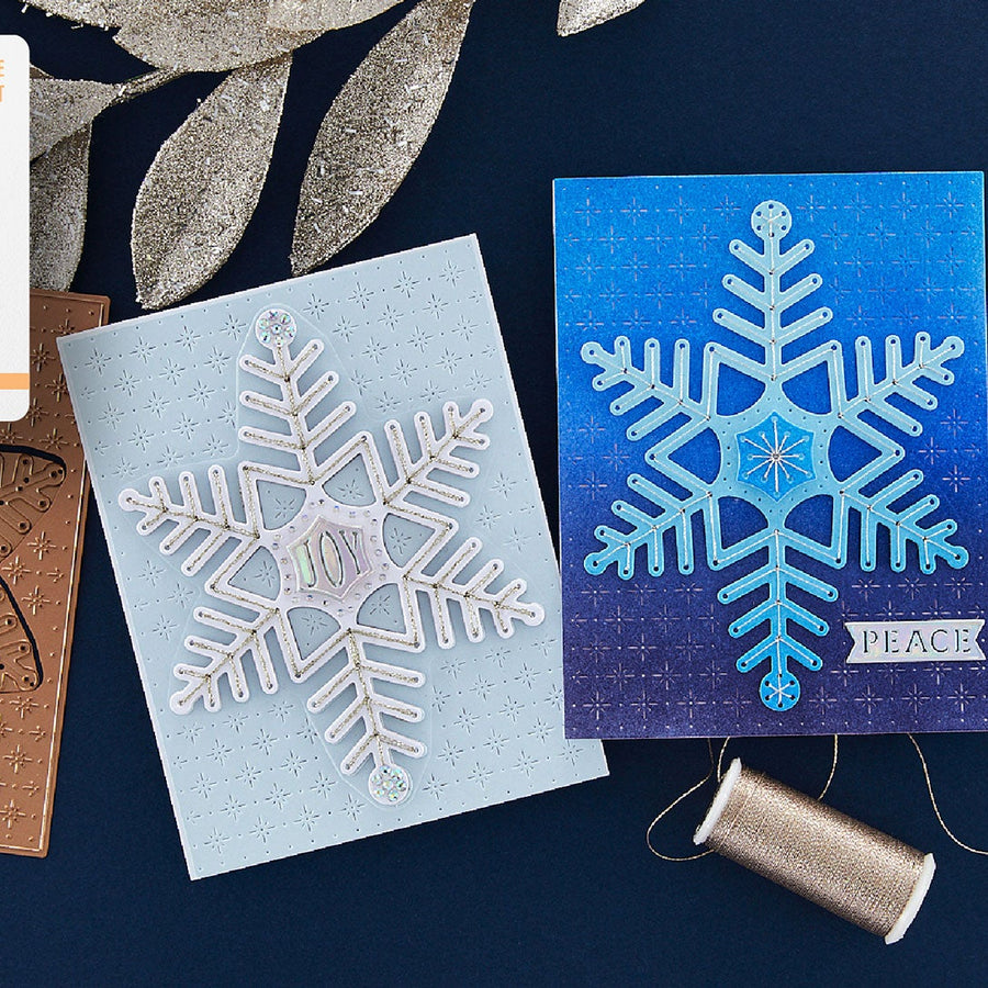 July 2023 Stitching Die of the Month Preview & Tutorials – Stitched Snowflake Cardfront